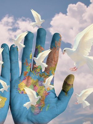 Hands with Peace Doves