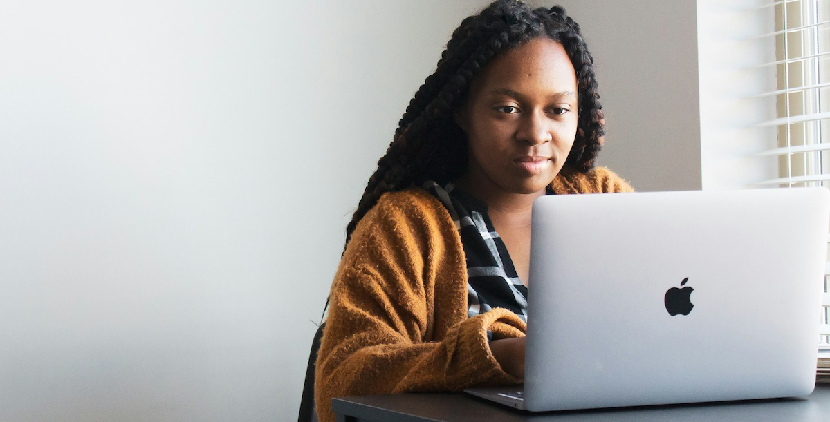 Young woman with laptop